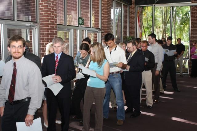 Inductees waiting in line before the ceremony